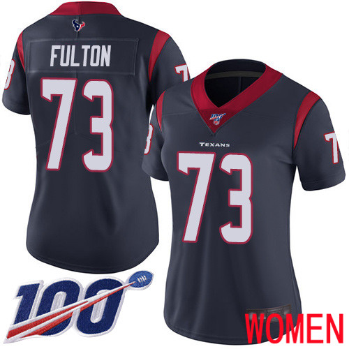 Houston Texans Limited Navy Blue Women Zach Fulton Home Jersey NFL Football #73 100th Season Vapor Untouchable